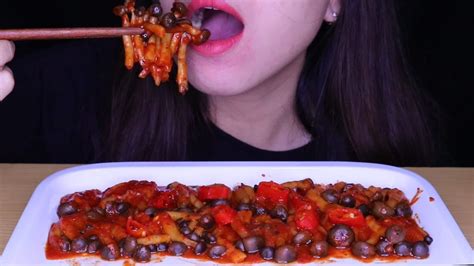 Asmr Spicy Golden Enoki Mushrooms Mukbang No Talking Eating Sound