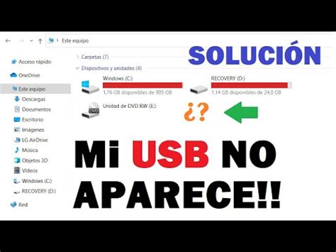 SOLUCION NO Aparece Mi USB En Mi PC Mi Laptop No Reconoce USB