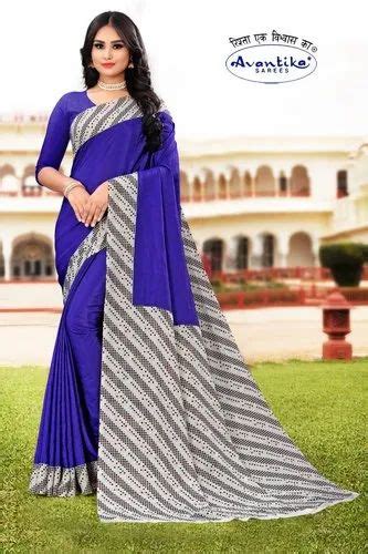 Daily Wear Air Hostess Uniform Saree 6 3 M With Blouse Piece At Rs