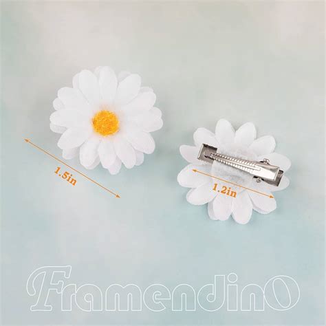 Framendino Pack Daisy Hair Clips Daisy Flower Clips Flower Hair