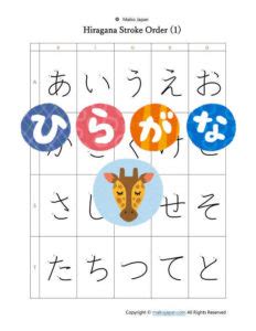 Hiragana Stroke Order in PDF | Maiko Japan