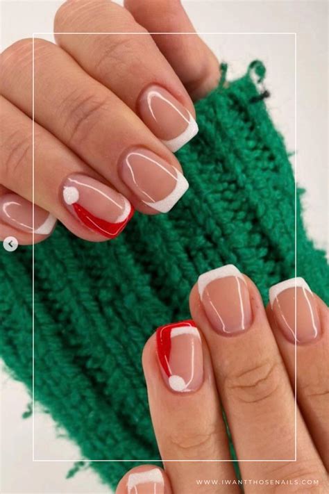 Spread Holiday Joy With French Tip Santa Hat Nails Santa Hat Nails