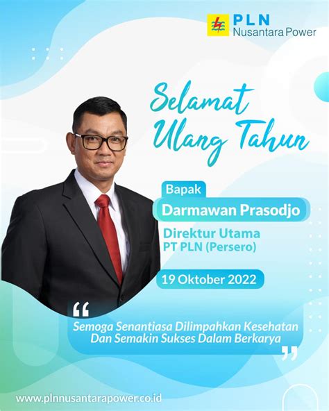 Selamat Hari Ulang Tahun Bapak Darmawan Prasodjo Direktur Utama PT PLN