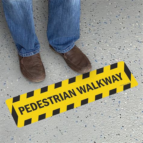 Pedestrian Walkway, Floor Safety Sign, SKU: SF-0248 - MySafetySign.com