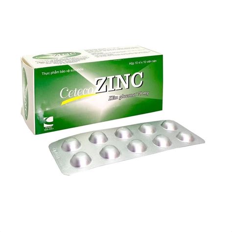 Viên uống tăng sức đề kháng Kẽm gluconate 70mg Ceteco ZinC TW3 Zinc