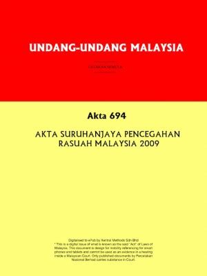 Akta 694 AKTA SURUHANJAYA PENCEGAHAN RASUAH MALAYSIA 2009 Xentral