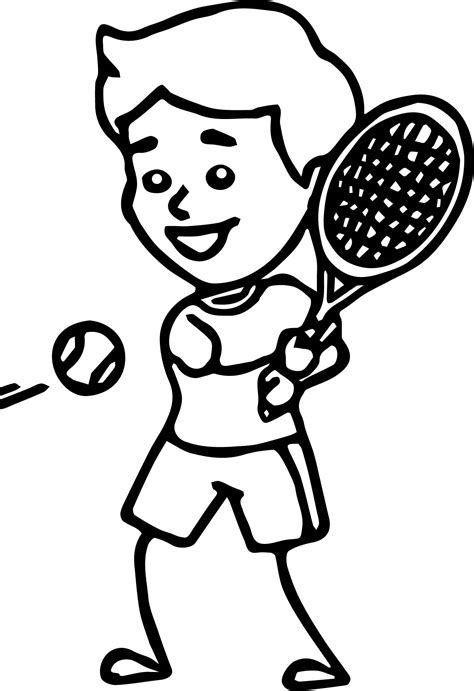 Hitting Tennis Ball With Backhand Coloring Page – Wecoloringpage.com