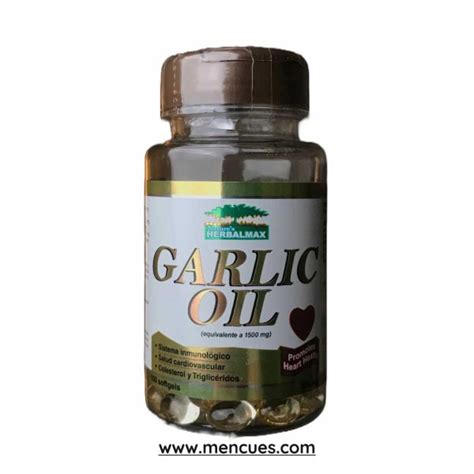 C Psulas De Aceite De Ajo Mg Garlic Oil Mencues