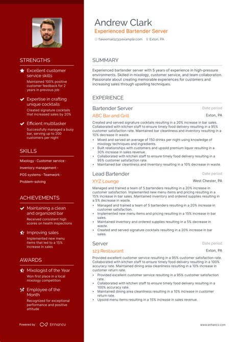 Bartender Server Resume Examples Guide For