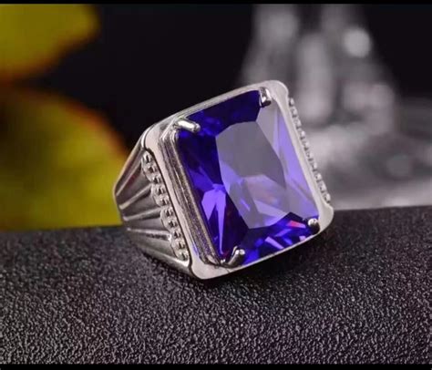 Natural Amethyst Men S Ring In Sterling Silver Aaa Etsy