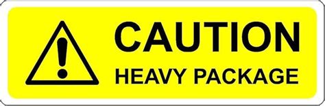 Caution Heavy Pack Safety Labels Mm X Mm Self Adhesive