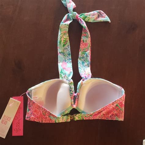 Lilly Pulitzer Swim Nwt Lilly Pulitzer Eddee Bandeau Bikini Top Clestial Blue Cay To My