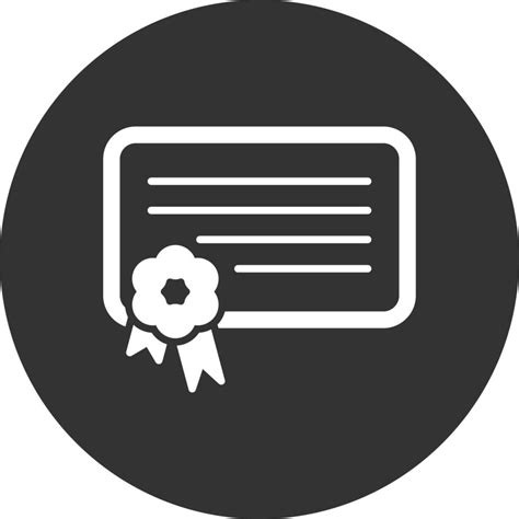 Icono De Glifo De Certificado Digital Invertido Vector En Vecteezy