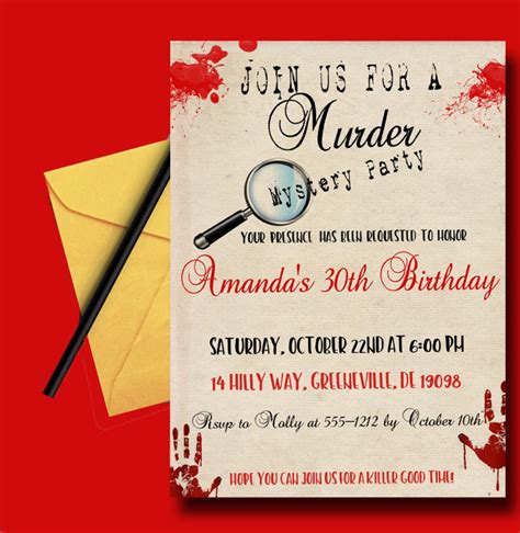 Murder Mystery Party Invitation PRINTABLE Murder Dinner | Etsy