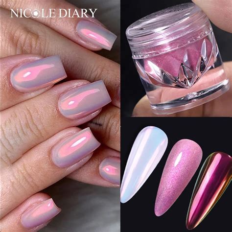 NICOLE DIARY Aurora Nagelpulver Chrom Pigment Perle Metallic Reibstaub