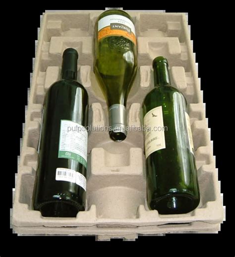 Biodegradable Pulp Molded Eco Friendly Recycle Wine Bottle Shipper Pulp