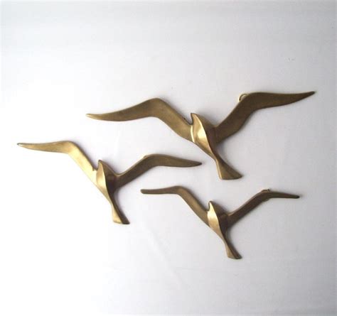 Vintage Brass Seagulls Birds Wall Hanging By RecycleBuyVintage