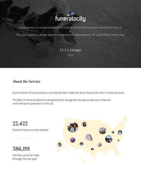 Funeralocity Compare Platform Of End Of Life Services Behance