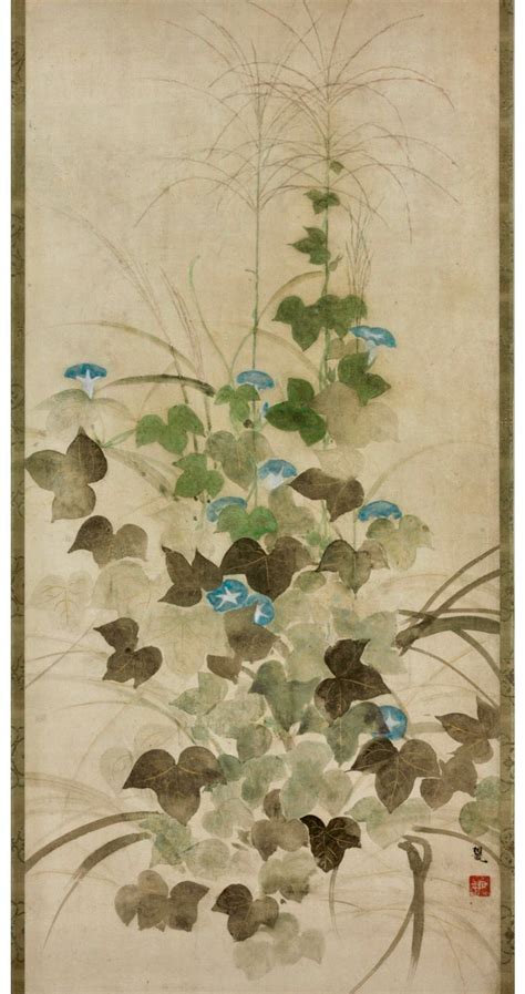 KITAGAWA SOSETSU (JAPAN, ACTIVE MID-17TH CENTURY). BLUE MORNING GLORY ...