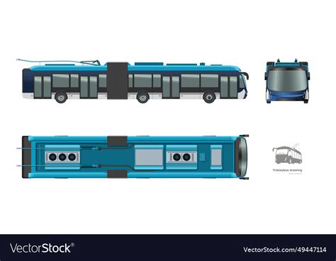 Isolated trolleybus drawing 3d urban transport Vector Image