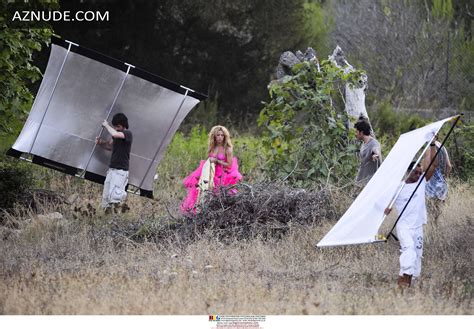 Shakira Sexy In A Pink Skirt And Bikini Top During Photoshoot In Ibiza Spain AZNude