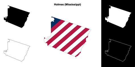 Holmes County, Mississippi outline map set 43337838 Vector Art at Vecteezy