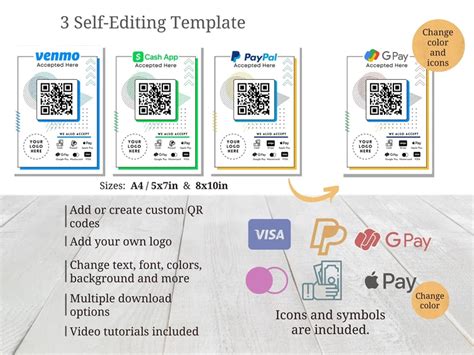 Scan To Pay Printable Custom QR Code Sign Printable QR Code Etsy