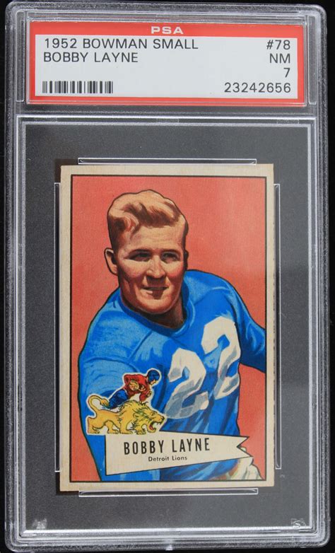 Lot Detail - 1952 Bobby Layne Detroit Lions Bowman Small Trading Card ...