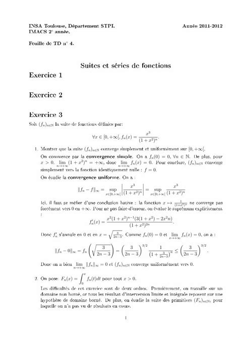 Pdf Suites Et S Ries De Fonctions Exercice Exercice Exercice