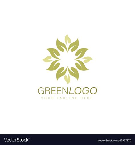 Green Leaf Group Logo Design Royalty Free Vector Image