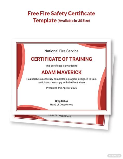 Editable Fire Safety Certificate Template in Word, Pages, Publisher, Google Docs - Download ...