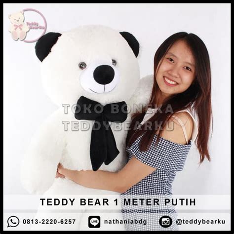 Jual Jual Boneka Teddy Bear Jumbo Meter Warna Putih Khas Bandung