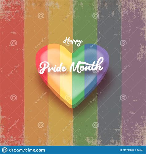 Happy Pride Monat Banner Mit Herz Und Stolz Farbe Flagge Isoliert Auf