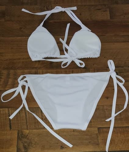 Woman Piece Swimsuit Sexy Swimwear Halter String Triangle Bikini Sets White XL EBay