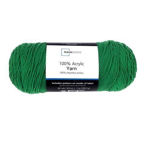 Mainstays Medium Acrylic Green Yarn 7 Oz 397 Yards Walmart