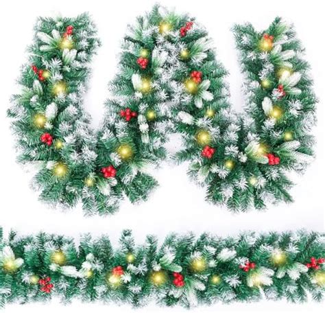 Amazon Joyhalo Ft Christmas Garland Decorations With Lights