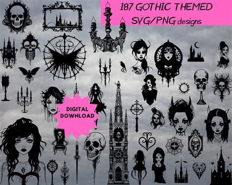 Goth Svg Gothic Decals Goth Svg Skeleton Svg Romantic Goth Dark