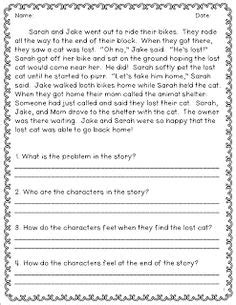 Problem And Solution Reading Comprehension Worksheets