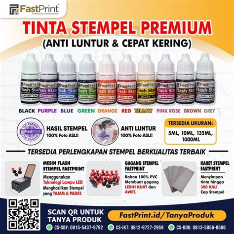 Jual Tinta Stempel Flash Warna Biru Blue Ink Ml Di Lapak Fast Print