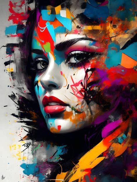 Premium AI Image | abstract women face graffiti