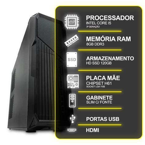 Computador Desktop Slim Intel Core I Ger Gb Ram Hd Ssd Gb