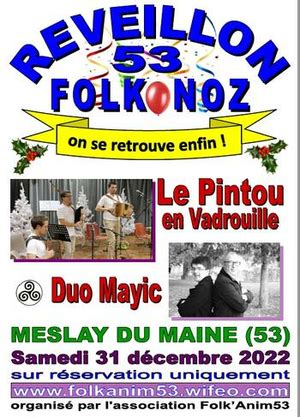 Fest Noz Bal folk à Meslay du Maine le 31 décembre 2022 Tamm Kreiz