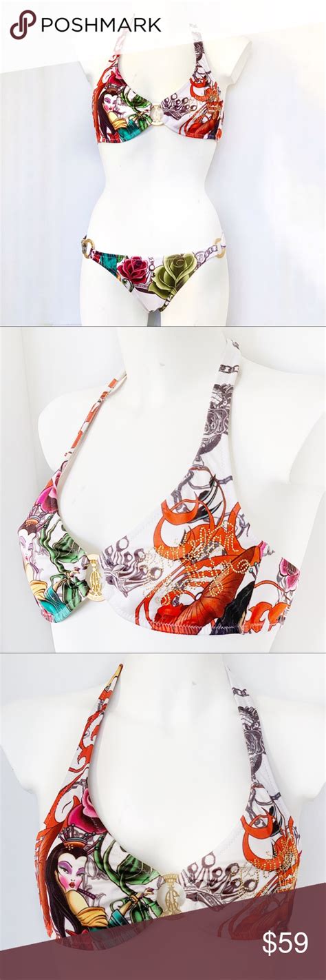 New Authentic Christian Audigier Geisha Bikini Set