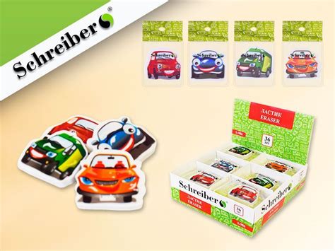 Ластик Schreiber 986 Машинка с глазками