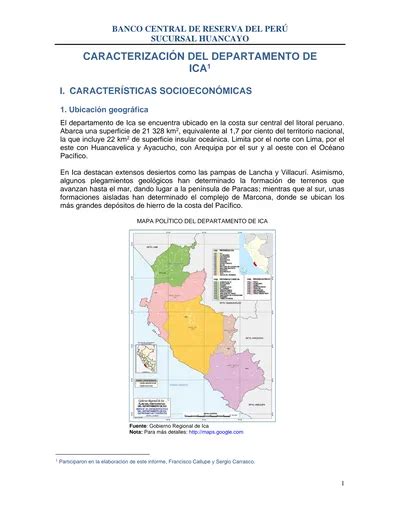 CaracterizaciÓn Del Departamento De Ica 1