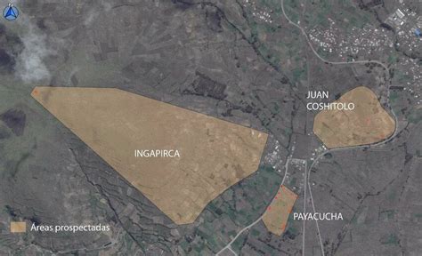 Mapa satelital de Rumicruz con las áreas prospectadas Download