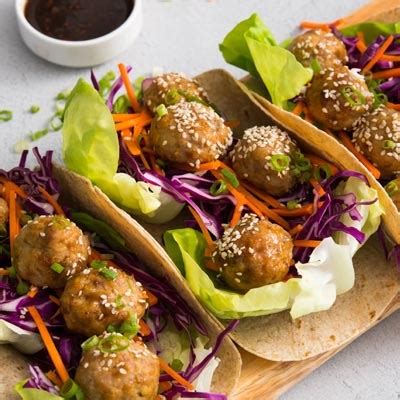 Chicken Teriyaki Meatball Wraps Tumaros