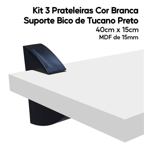 Kit Prateleiras Brancas Mdf X Suporte Bico Tucano Mastertel