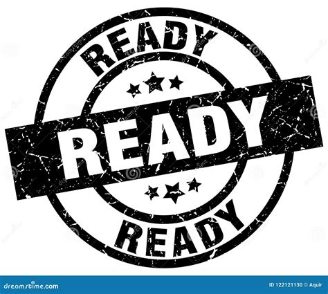 ready stamp stock vector illustration  circle white