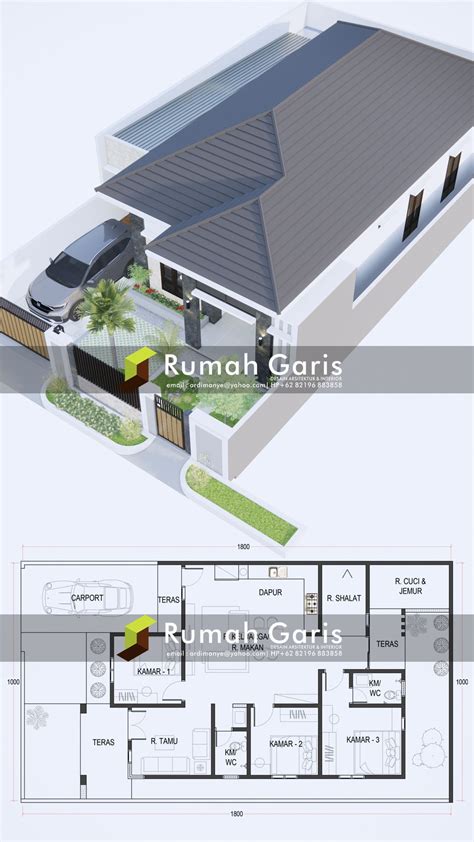 Desain Denah Dan Tampak Rumah Minimalis Atap Limas M Simple House